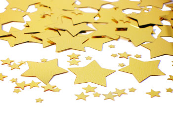 Gold Star Shaped Confetti, 3 Sizes Assorted